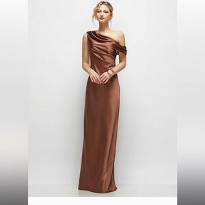 After Six One Shoulder Gown in Copper